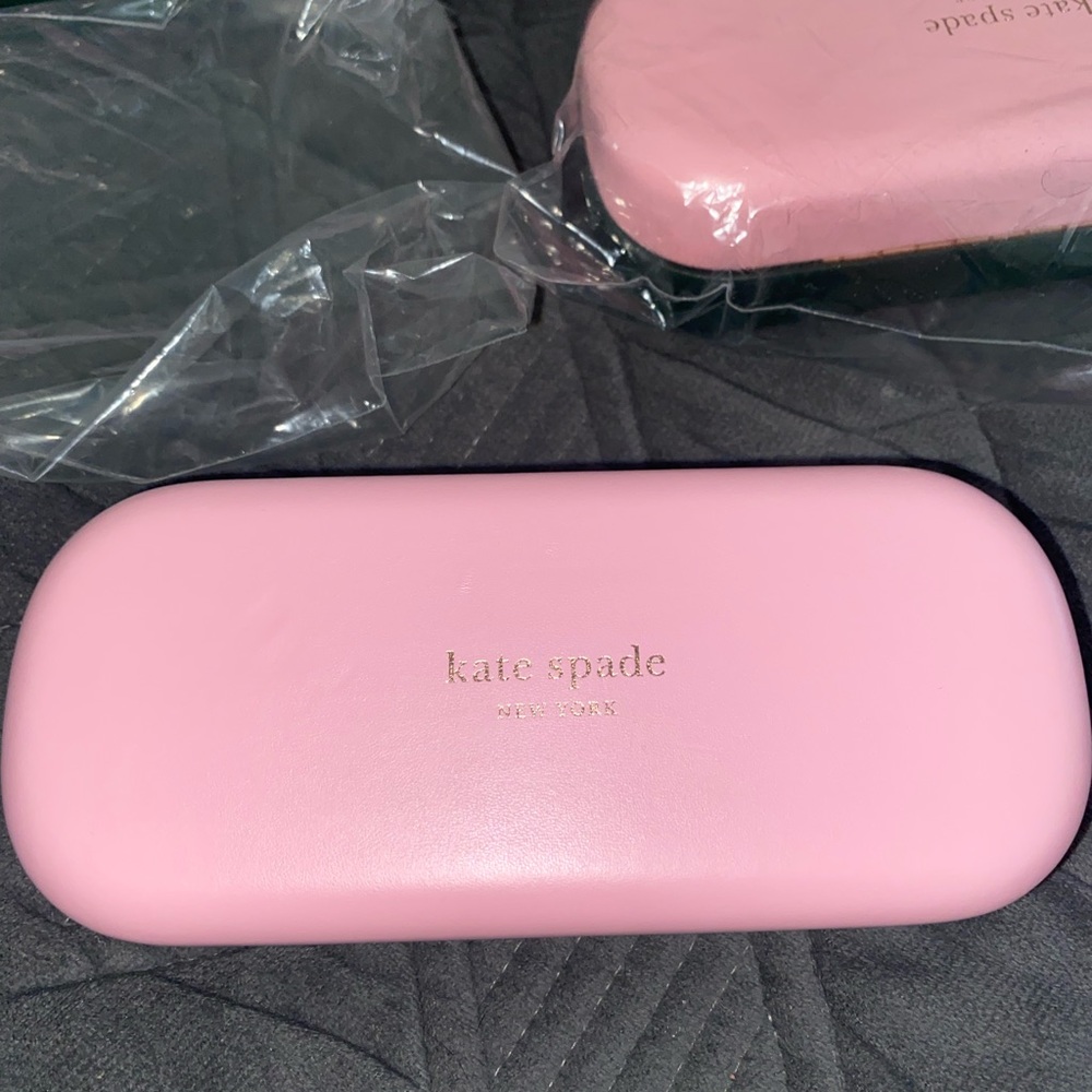 KATE SPADE Pink and Green Eyeglass/Sunglasses Hard Clamshell Case